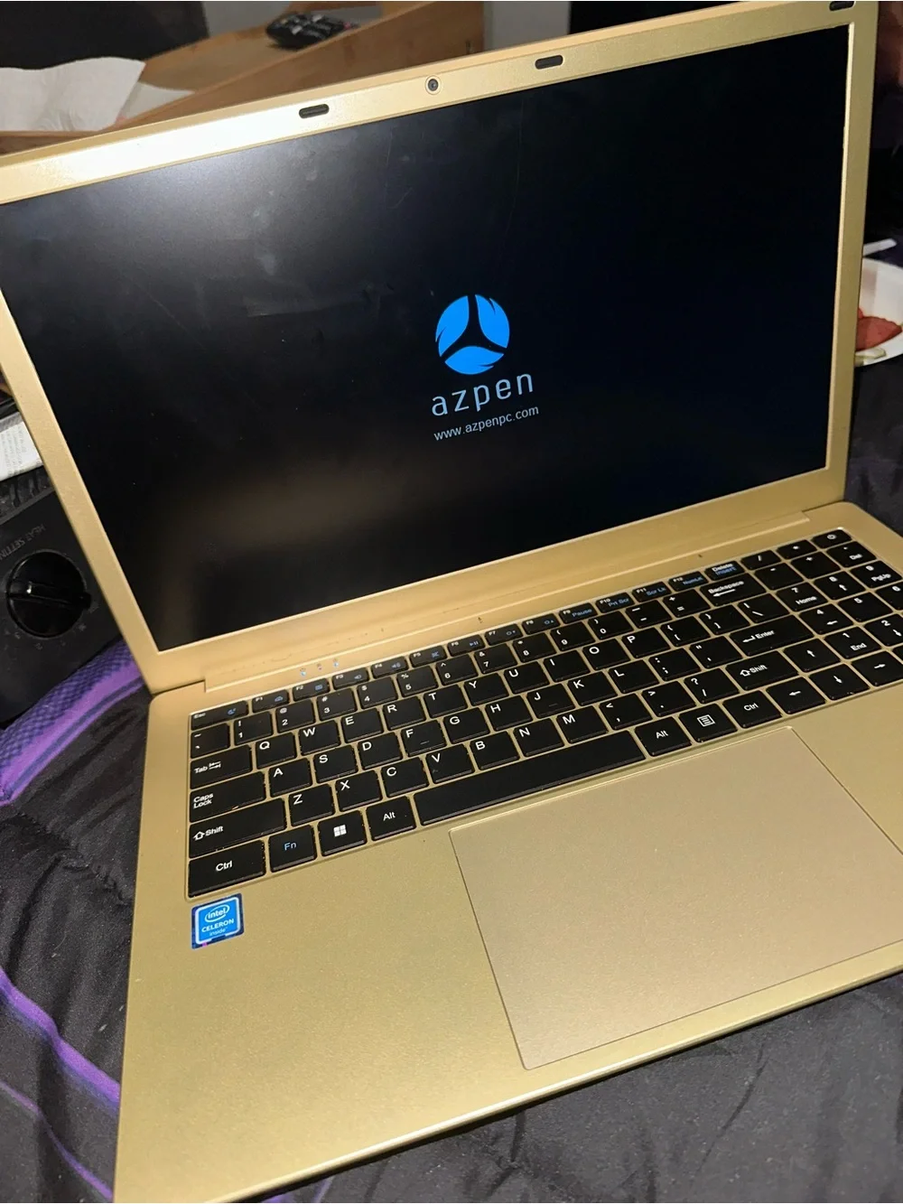 Gold Laptop Computer - Sleek Portable Notebook